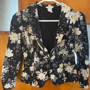 Black Floral Cropped Jacket